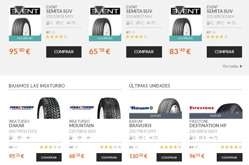 Confort Auto ofertas de neumáticos