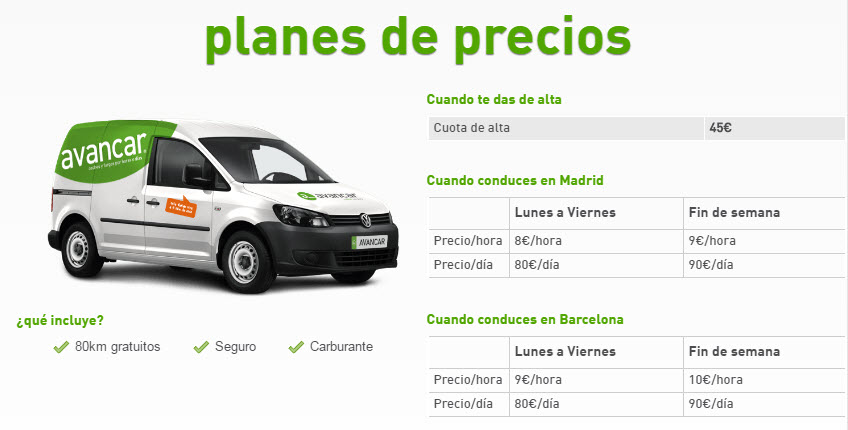 avancar furgonetas precios