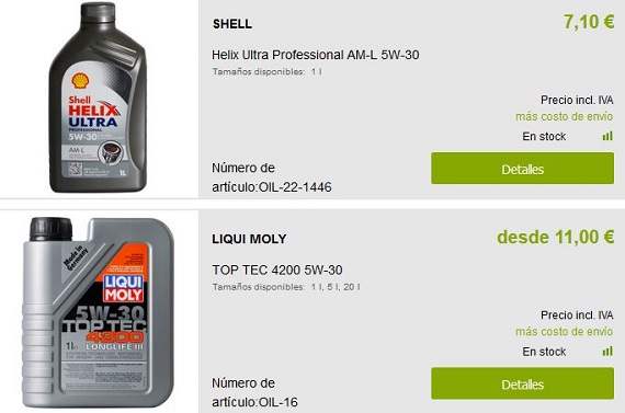 comprar aceite de coche 5w30