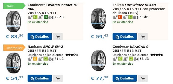 neumáticos de invierno coche